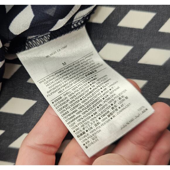 Banana republic sheer see through button up long sleeve chiffon black top EUC M - Picture 4 of 7